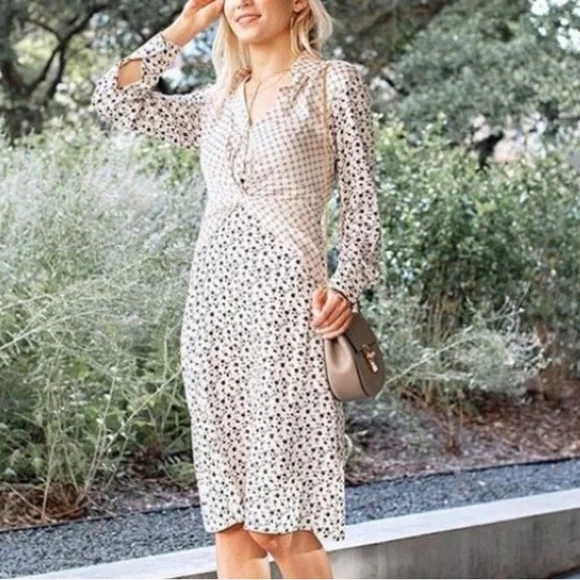 Club Monaco | Dresses | Club Monaco Cydar Dress Midi Maxi Long Sleeve  Floral 4 | Poshmark